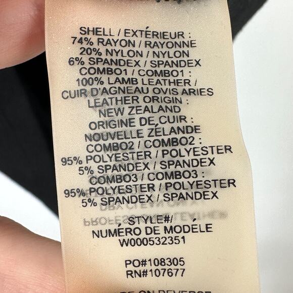 Alice + Olivia Gracie Black Sheath Dress Leather Cap Sleeves in Black Size 2‎ - Picture 11 of 12